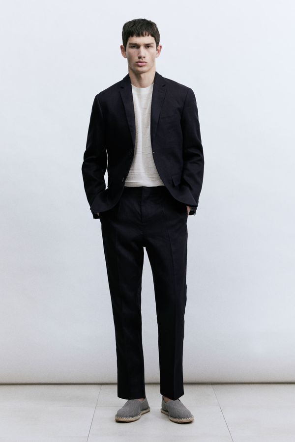 Pantalón de traje en lino Slim Fit