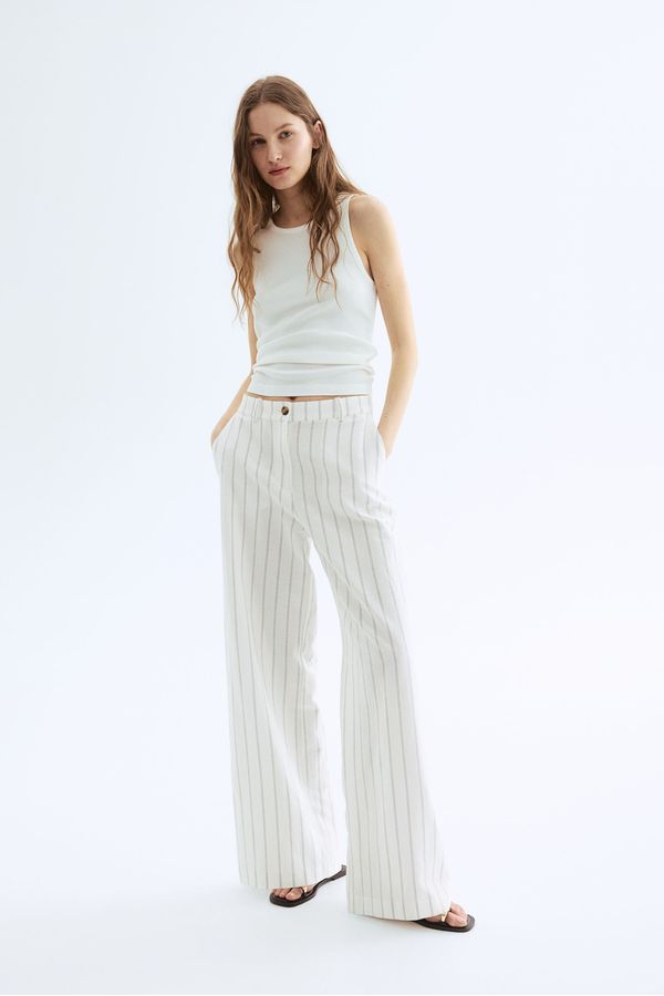 Pantalón ancho en mezcla de lino