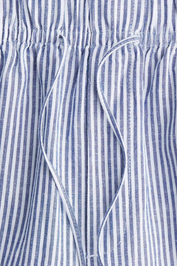 Pantalón en mezcla de lino con cordón de ajuste