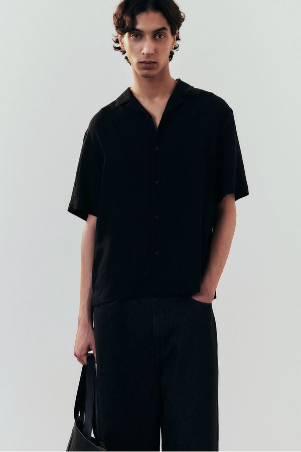 Camisa resort Loose Fit con efecto arrugado