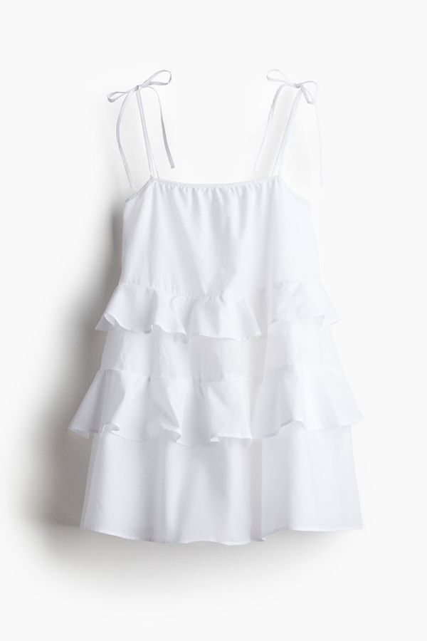 Vestido de algodón con tiras de moño