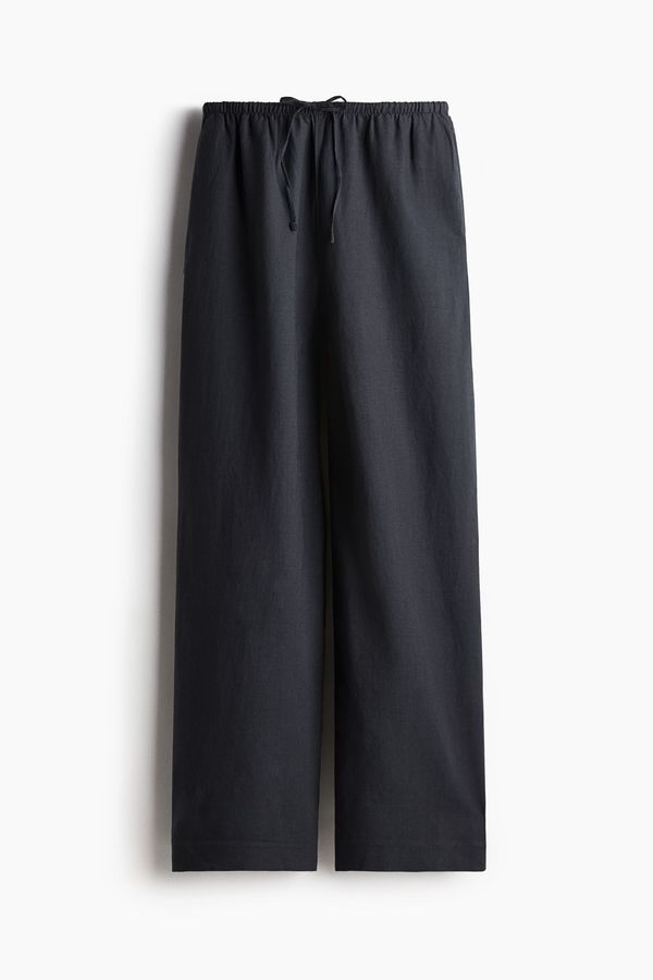 Pantalón recto en mezcla de lino