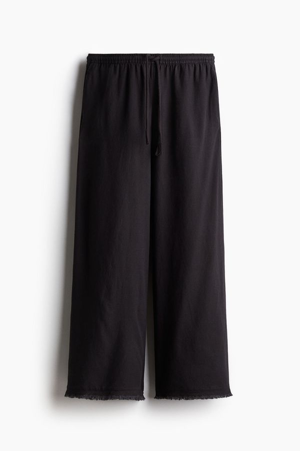 Pantalón en mezcla de lino con cordón de ajuste