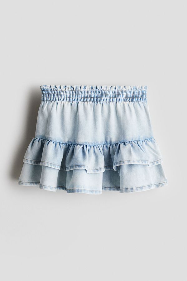 Falda en denim con volantes
