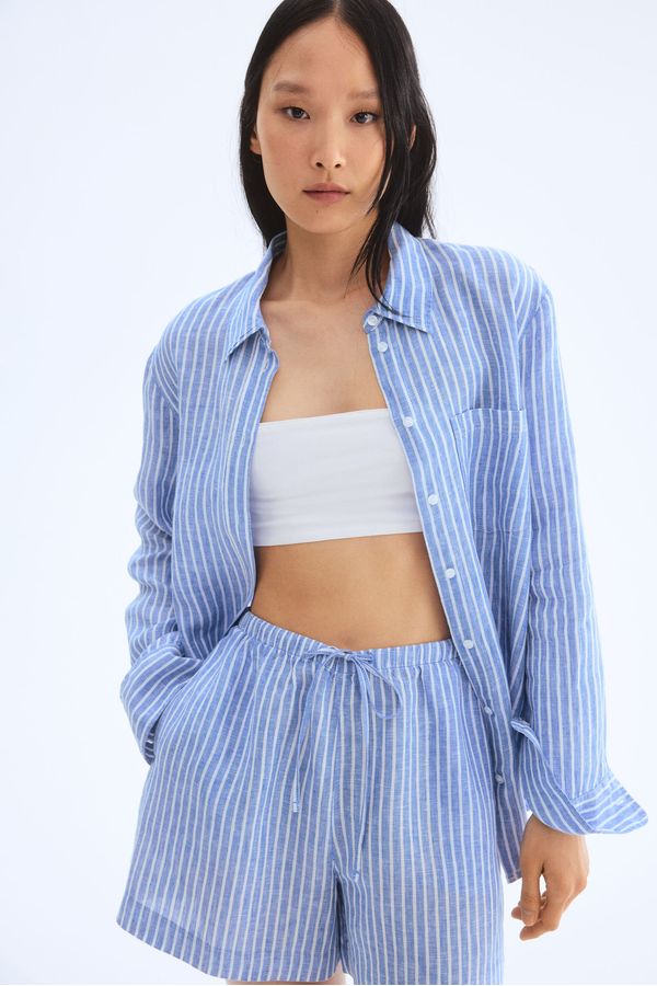 Shorts de lino con cordón de ajuste