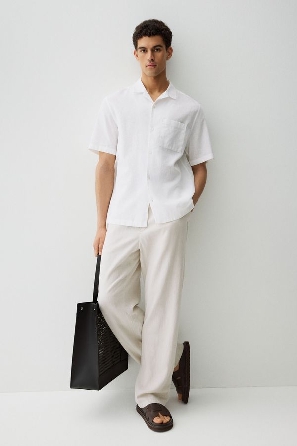 Camisa en mezcla de lino Regular Fit