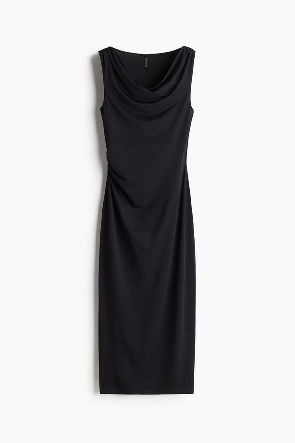 Vestido drapeado largo hasta la pantorrilla
