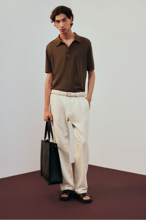 Pantalón Relaxed Fit en mezcla de lino