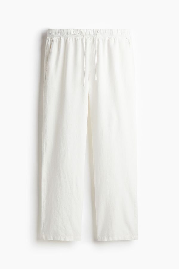 Pantalón en mezcla de lino Relaxed Fit
