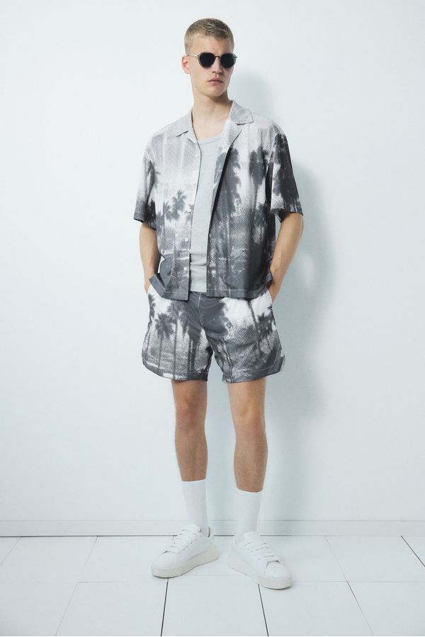 Bermuda en malla estampada Regular Fit