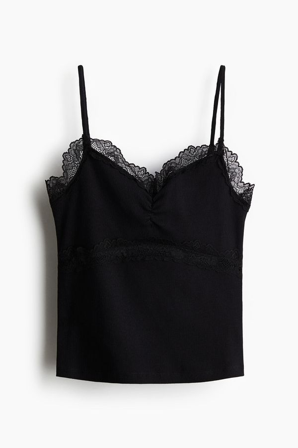 Blusa de tiras con ribete de encaje