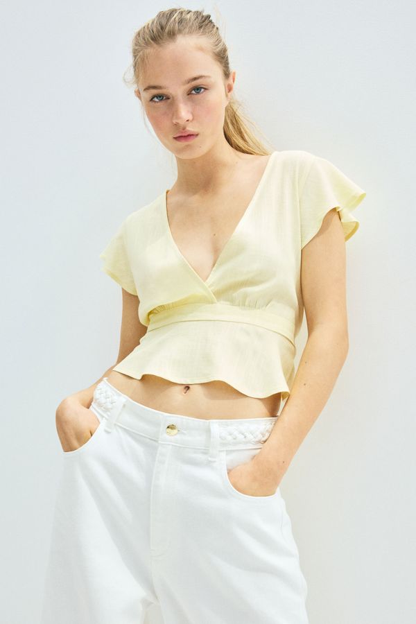 Blusa en mezcla de lino