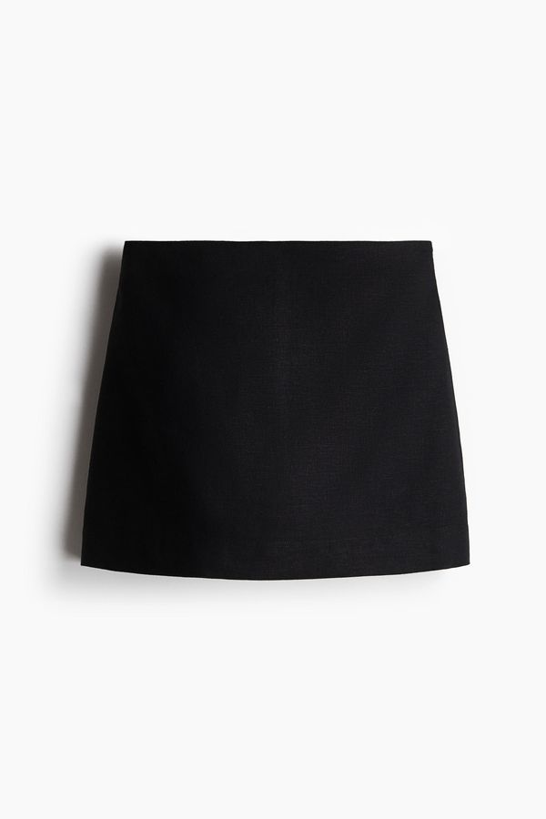 Falda short en mezcla de lino