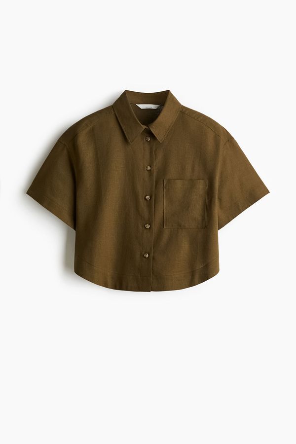 Camisa en mezcla de lino