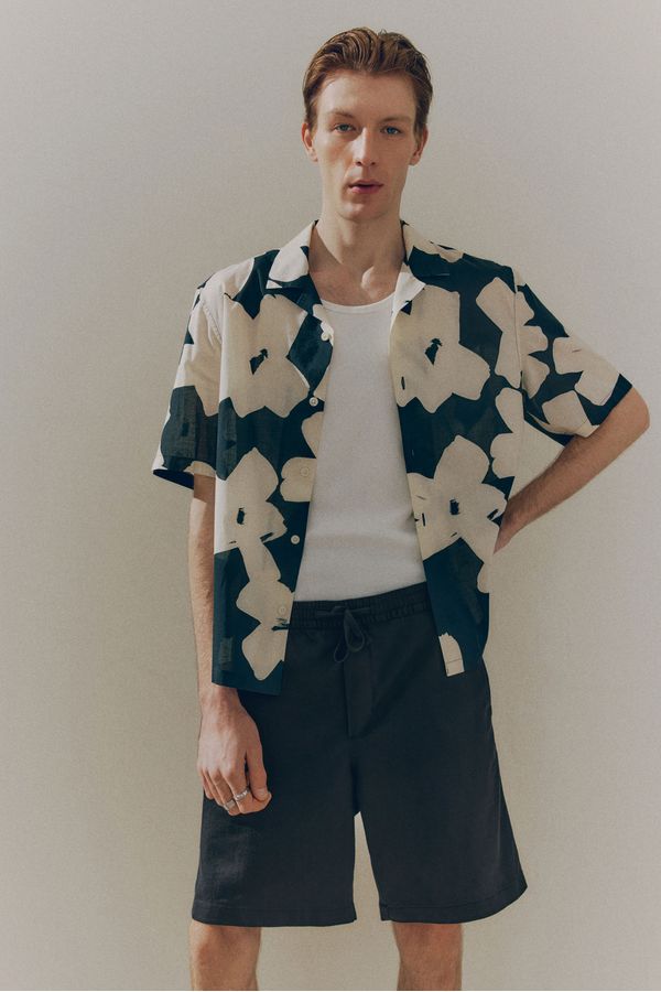 Shorts Relaxed Fit en mezcla de lino