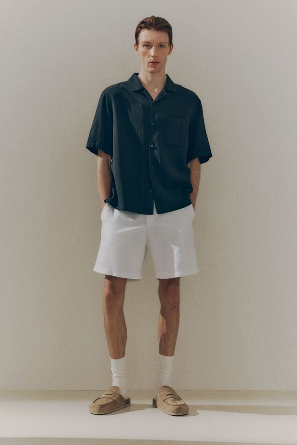 Shorts Relaxed Fit en mezcla de lino