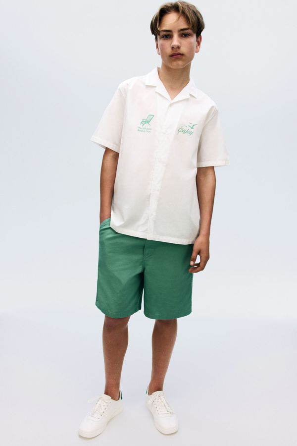 Shorts en sarga de algodón