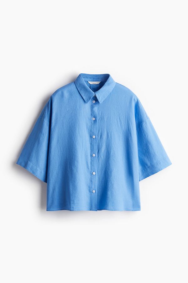 Camisa en mezcla de lino