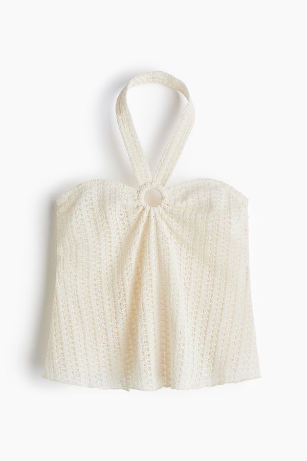 Blusa halter en punto pointelle