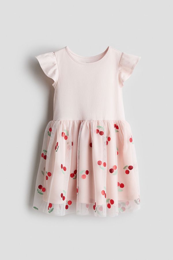 Vestido de punto con falda de tul