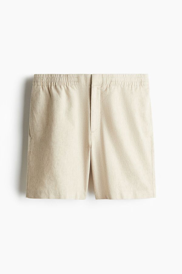 Shorts Regular Fit en mezcla de lino