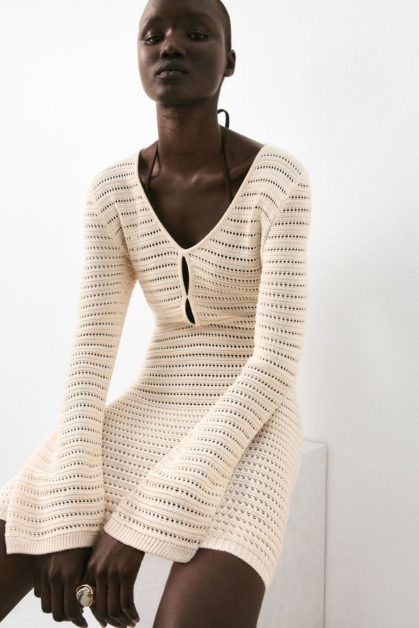 Vestido en tejido pointelle