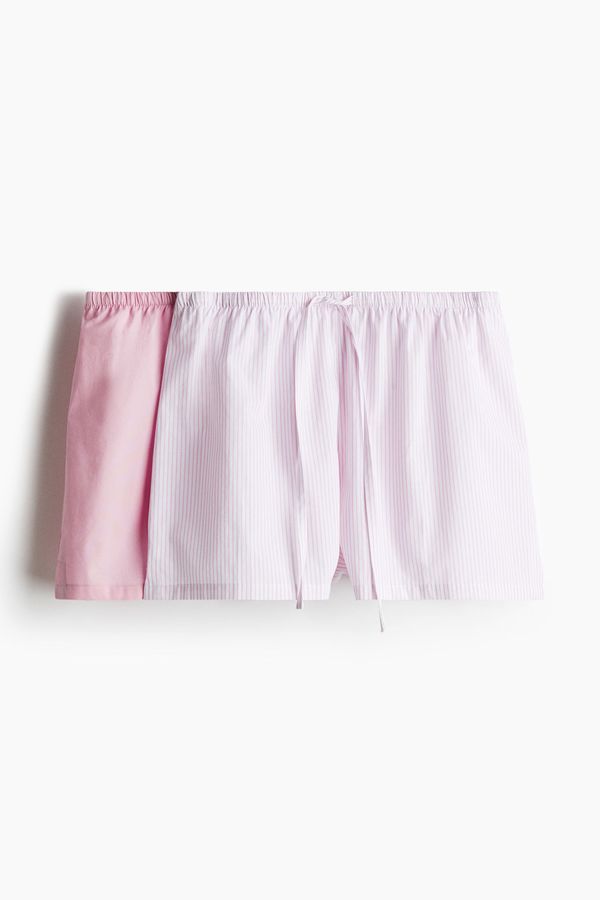 Pack de 2 shorts de pijama en popelina de algodón