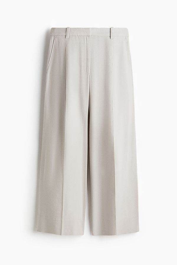 Pantalón amplio en mezcla de lino