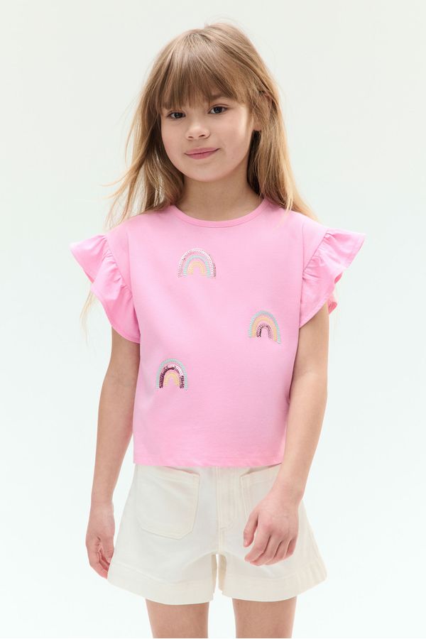 Camiseta de algodón con lentejuelas