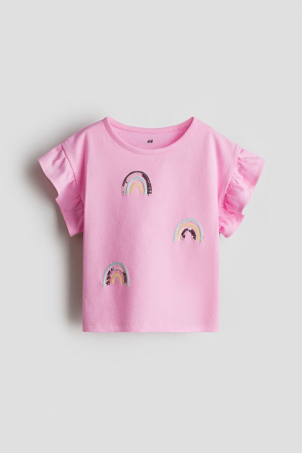 Camiseta de algodón con lentejuelas
