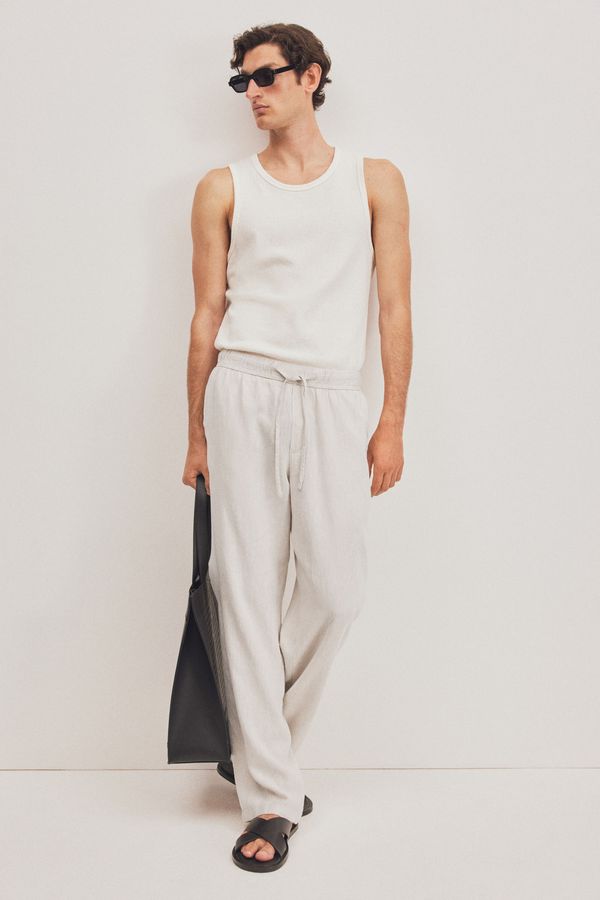 Pantalón en mezcla de lino Relaxed Fit