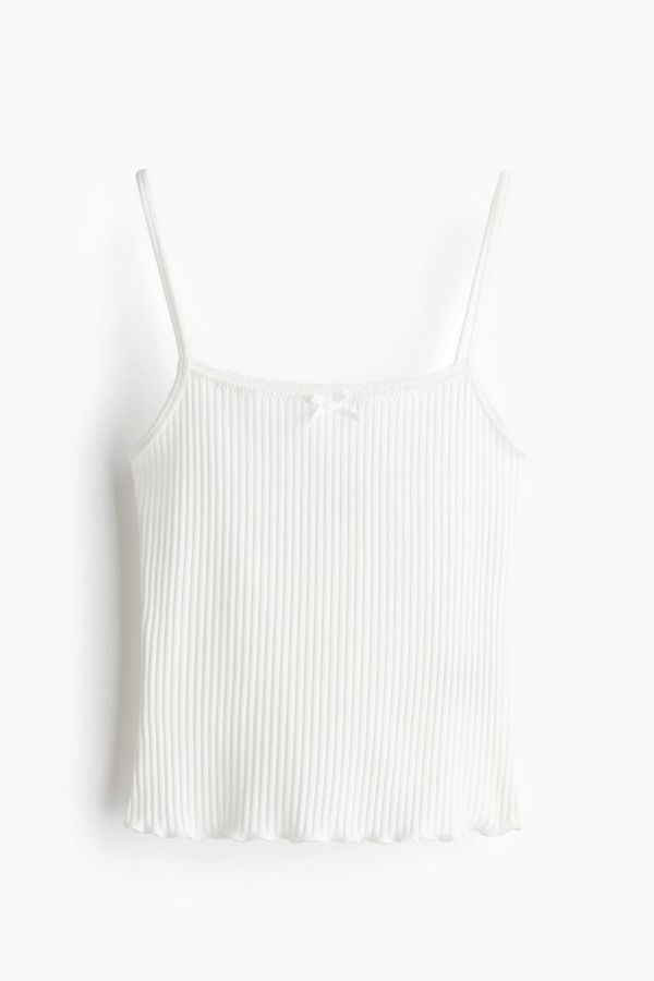 Lace-trimmed strappy top