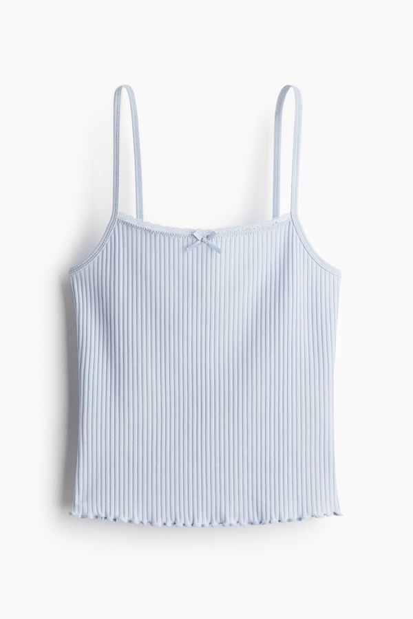 Lace-trimmed strappy top