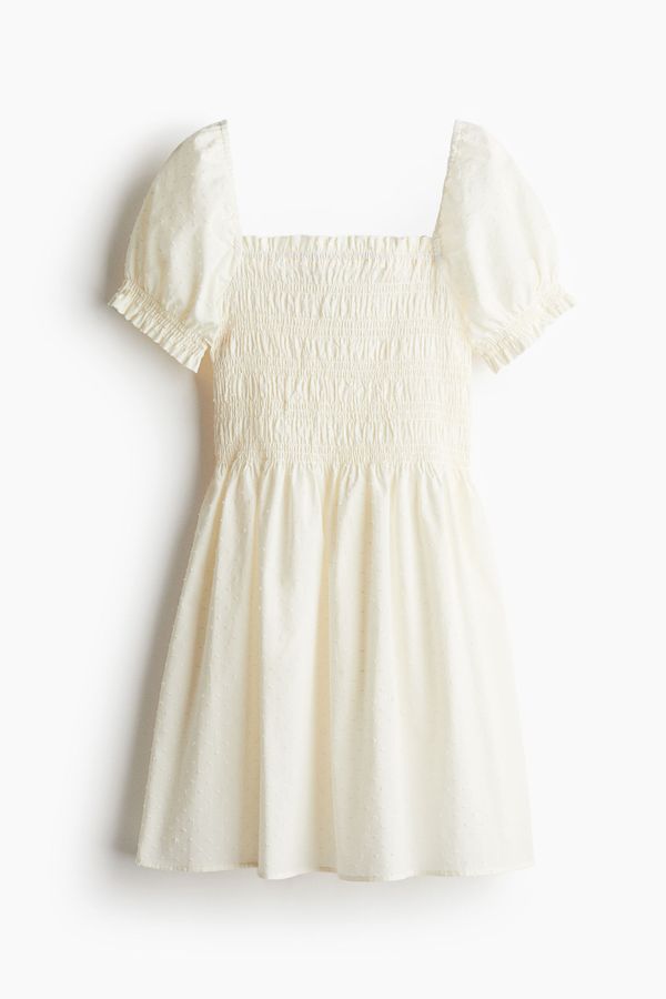 Vestido enresortado en popelina