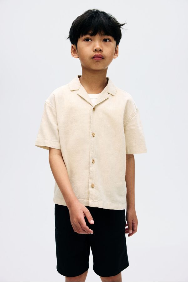 Camisa resort en mezcla de lino