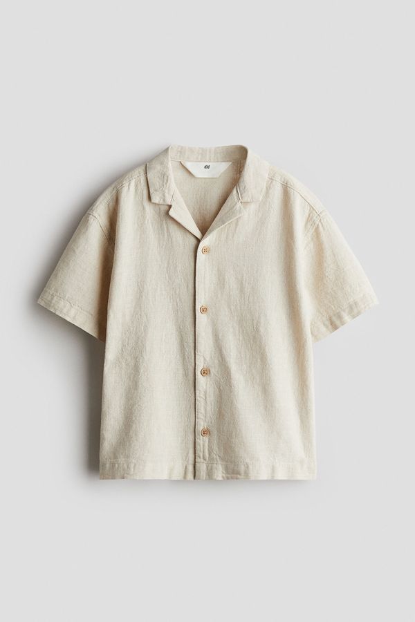 Camisa resort en mezcla de lino