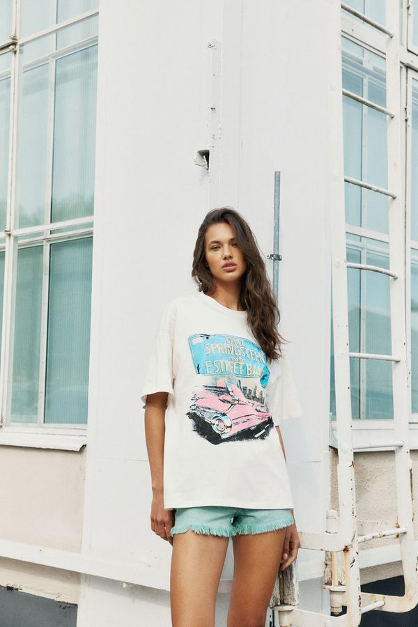 Camiseta oversize con motivo estampado