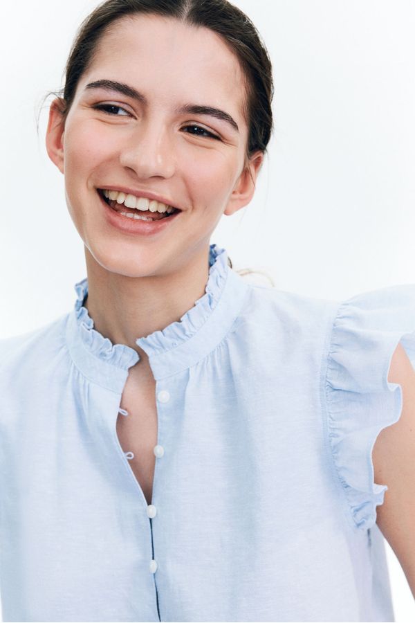 Blusa en mezcla de lino