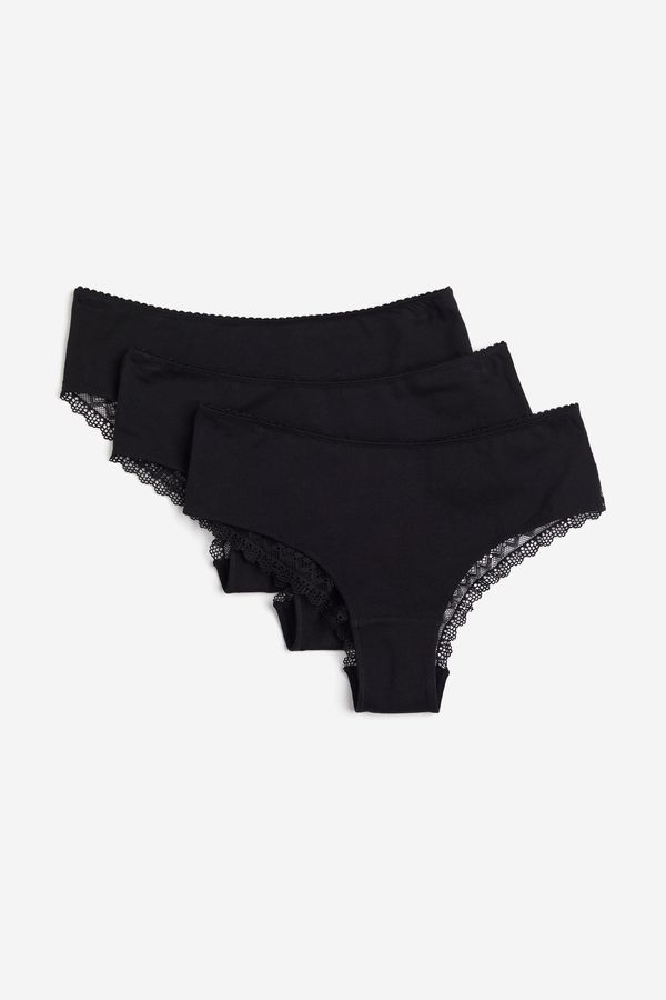 Pack de 3 pantis Hipster en encaje y algodón