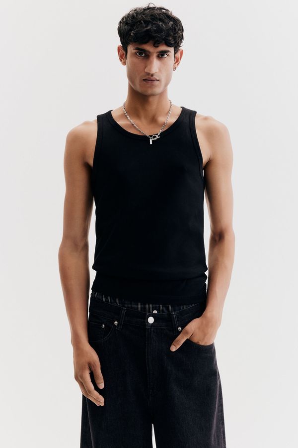 Camiseta esqueleto Slim Fit en punto acanalado