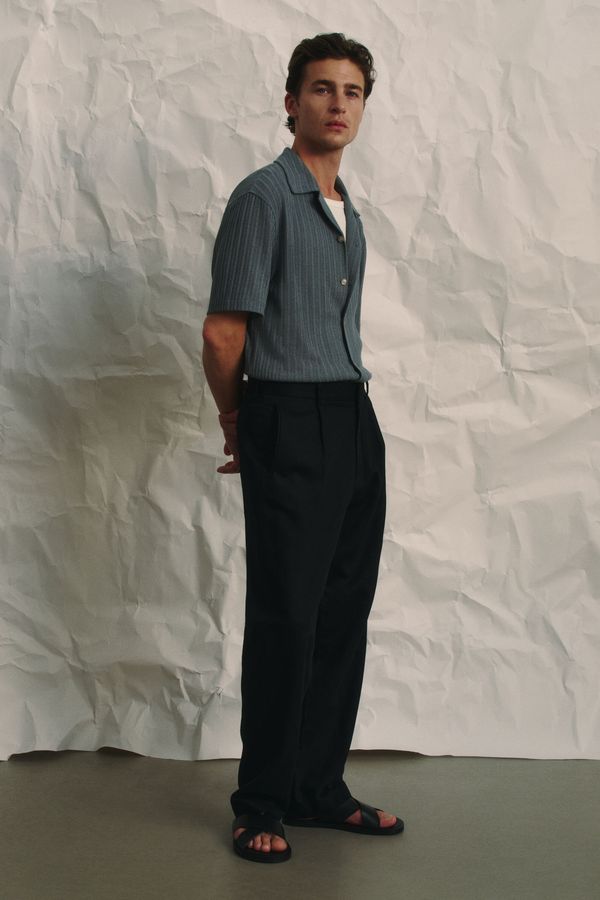 Pantalón Relaxed Fit en mezcla de lino