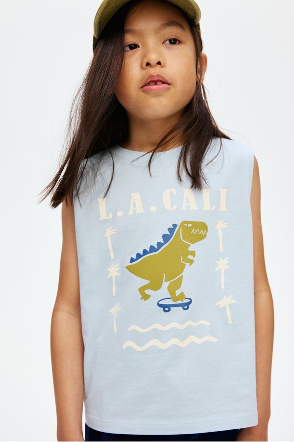 Camiseta estampada de manga sisa