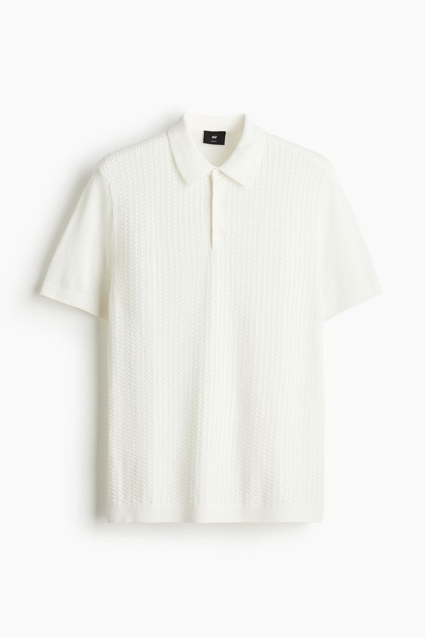 Camiseta estilo polo Slim Fit en tejido trenzado