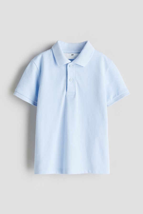 Camiseta estilo polo en piqué de algodón