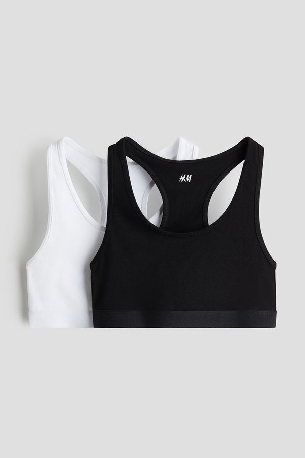 Pack de 2 tops cropped en punto de algodón
