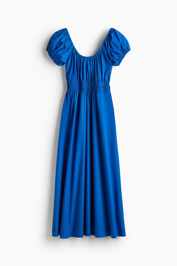 Vestido off-the-shoulder de popelina