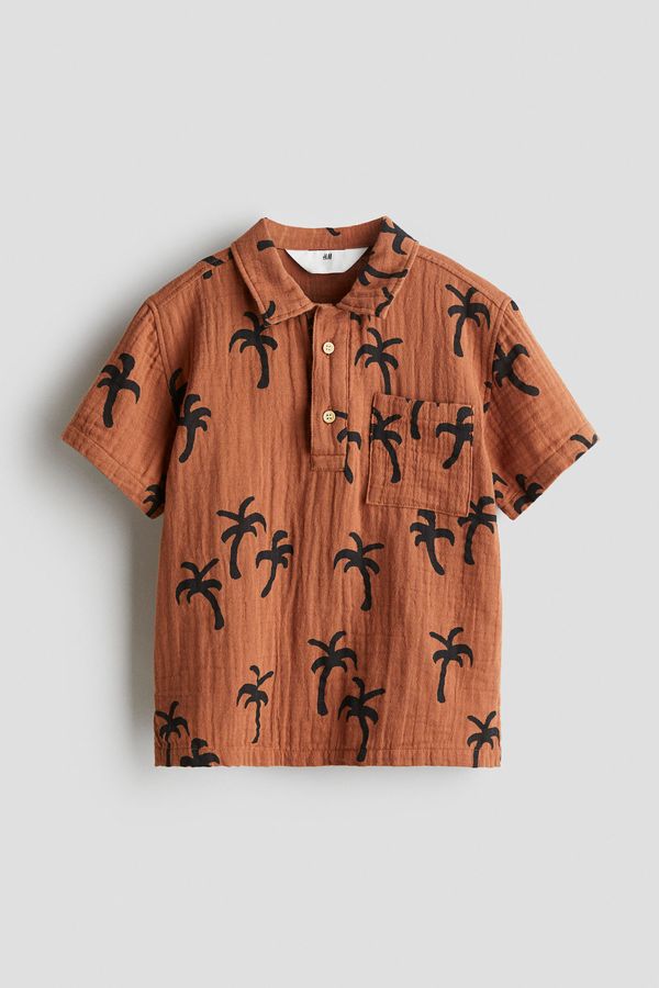 Camisa popover en muselina de algodón