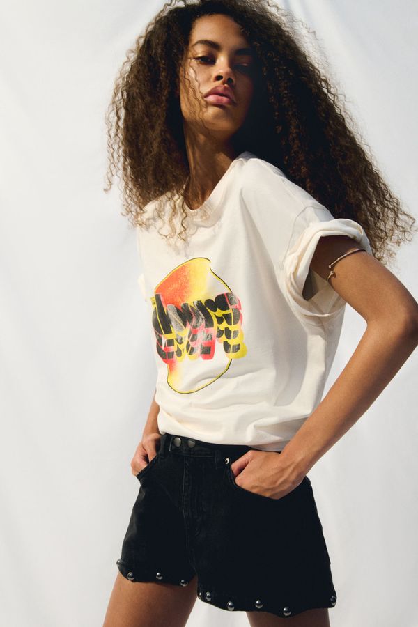 Camiseta oversize con motivo estampado