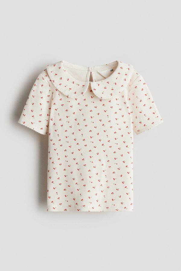 Camiseta en algodón con ribetes de picot