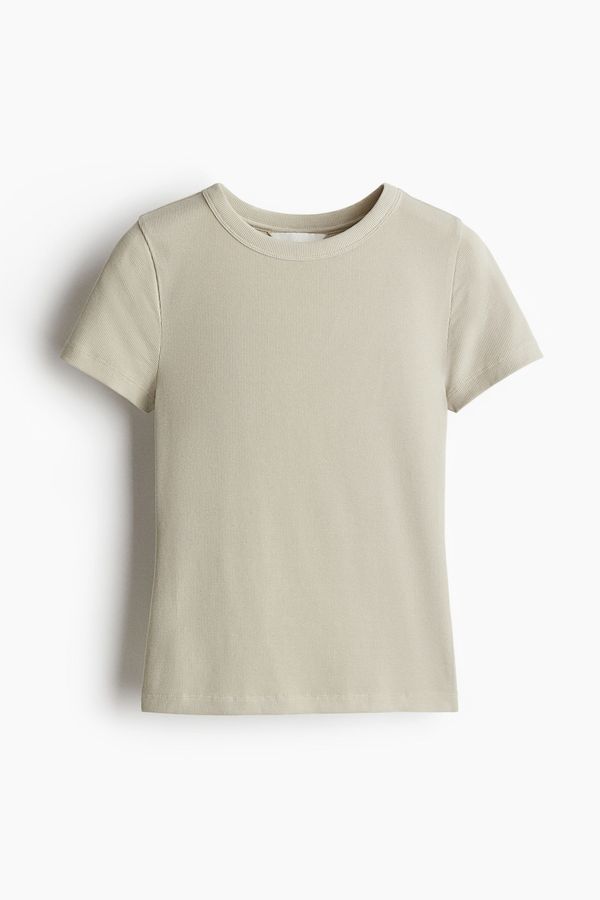 Camiseta en punto acanalado de mezcla de modal